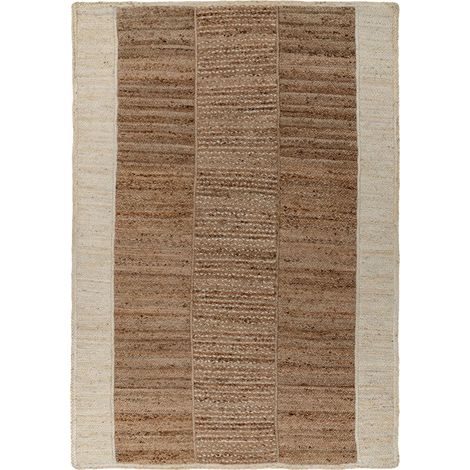 Tapis jute ivoire tissé main style naturel chic - 170 x 120 cm (1/5)