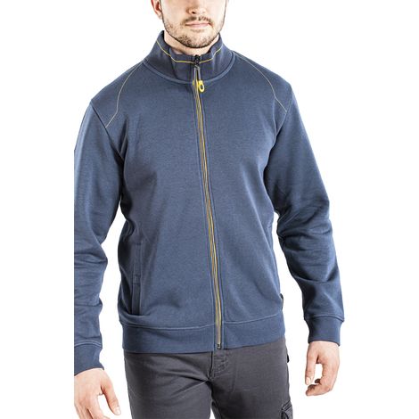 Rica Lewis 5430373 Felpa Full Zip Manica Lunga Molleton Brosse 65% Cotone 35% Poliestere 310 g-m² Taglia XL colore Grigio Blu (1/4)