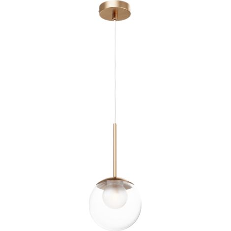 Maytoni Basic Form Lampadario moderno a sospensione a globo da 15 cm, oro, paralume in vetro 1xG9 (1/5)