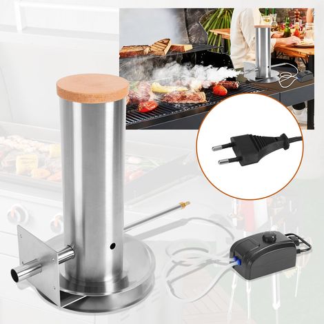Jiubiaz Generatore di fumo freddo 1,5 L in acciaio inox con pompa elettrica, intensità del fumo regolabile, durata 3–4 ore, pellet 2–10 mm (1/5)
