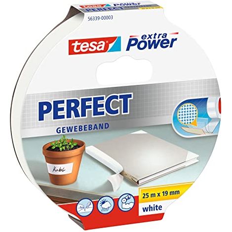 tesa PERFECT 56339-00003-01 Nastro in tessuto tesa® extra Power Bianco (L x L) 25 m x 19 mm 1 pz. (1/4)