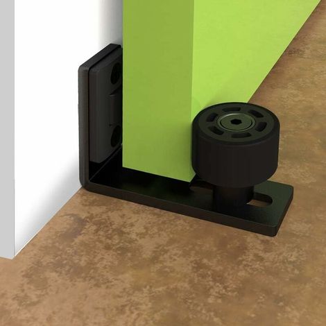 1 Guide de porte, Acier au carbone, Roulette nylon, Réglable, Porte coulissante bois 2,5-5cm (1/5)