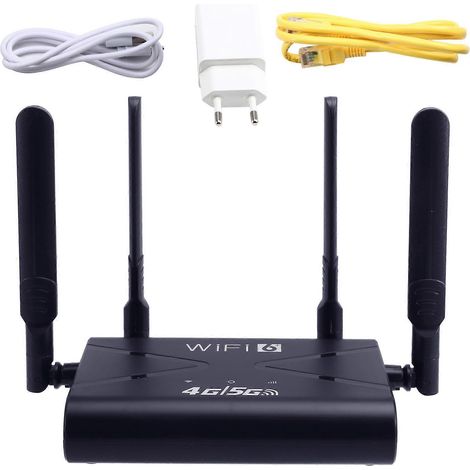WiFi 6 LTE 300 Mbps High Speed 4G/5G LTE CPE Wireless Router mit SIM-Kartensteckplatz und 4 Antennen für Telefon und Laptop (EU-Stecker). (1/5)