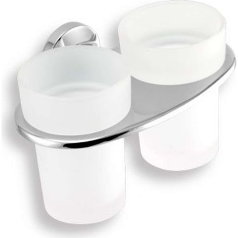 Novaservis Metalia 11 - Porta spazzolino e dentifricio doppio, vetro/cromo 0157,0