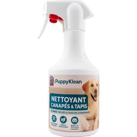 Spray enzymatique PuppyKlean 500 ml - nettoyant biodégradable anti-taches et odeurs pour chiens & chats