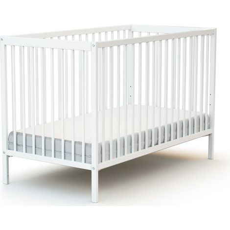 Les Tendances – Lit bébé en bois massif 60 x 120 cm – Sommier réglable 3 hauteurs – Poids léger 13 kg – Conforme norme EN-716-1
