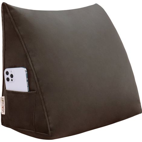 VERCART Grande cuscino per la lettura a cuneo, cuscino lungo per la schiena, cuscino decorativo per la testata del letto, cuscino triangolare per il posizionamento del corpo per il daybed o il divano (1/5)