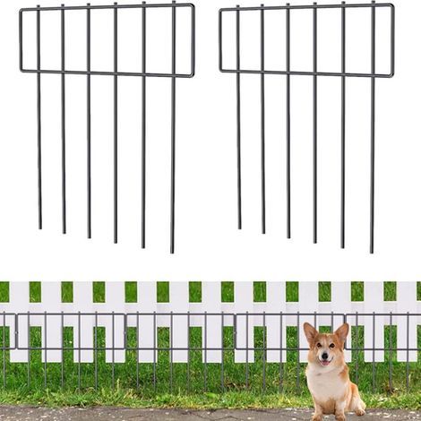 Clôture de jardin en fil d'acier inoxydable, barrière anti-animaux, panneaux faciles à installer, empêche les animaux d'entrer 42 x 33 cm - 10 pièces - RWClotûre acier et fer (1/5)