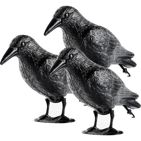 Corbeau Anti-Pigeon Noir, Effaroucheur Pigeons,Repousse Pigeon Balcon Toit Jardin,PE Haute Qualité(2 Pièce) (1/5)
