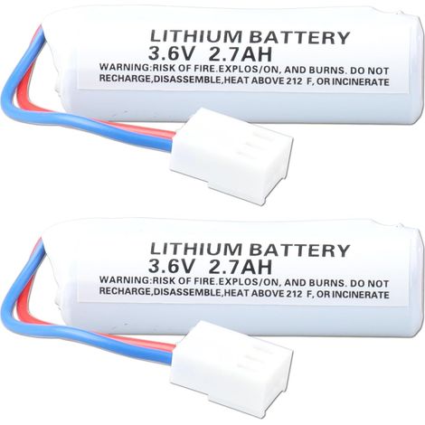 Lot de 2 piles d'alarme BAT04 BATLi04 LiSoCl2 3,6 V 2700 mAh Compatible avec DB903 LI04 MGL956439 Longue durée de vie pour systèmes d'alarme (1/5)