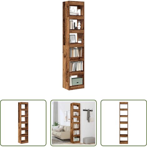 vidaXL Rangement - Bibliothèque/Cloison de séparation vieux bois 40x30x198 cm (1/5)