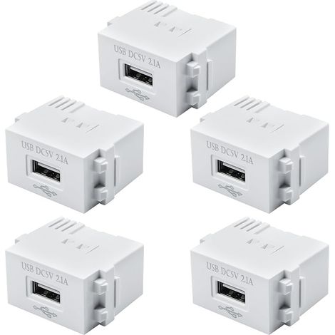 Lot de 5 modules d'alimentation USB : Prise 220 V vers transformateur 5 V, Prise de Charge USB 2,1 A Adaptateur de Commutation pour Smartphones et appareils USB (1/5)