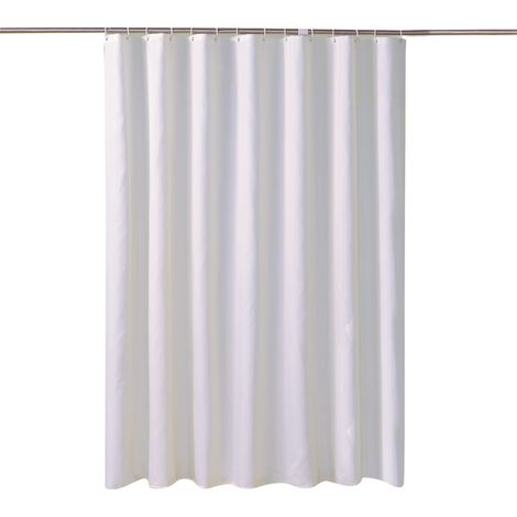 Rideau de douche polyester imperméable 200x200 cm, voilage de bain résistant à l'eau, store de salle de bains 200200 (1/5)