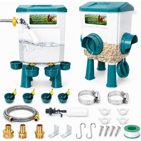 Mangeoire et Abreuvoir Automatique pour Poules 7 L à Flotteur avec Pieds (1/5)