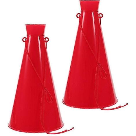 Mégaphones portables en plastique (lot de 2), parfaits pour les activités et événements en extérieur. Accessoires de fête au design dynamique pour enfants et adultes (1/5)
