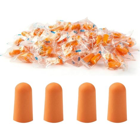 100 Paires Bouchons d'Oreille Mousse Souple Orange Boule Quies Anti Bruit pour Dormir et Ronflement Protection Auditive Confortable SNR 38dB Bouchon Oreille Sommeil Travail Moto Voyage Sac Portable (1/5)