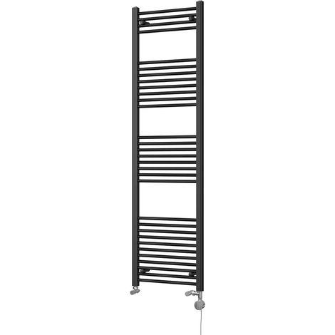 Zennor - Black Dual Fuel Towel Rail H1800mm x W500mm Thermostatic (1/3)
