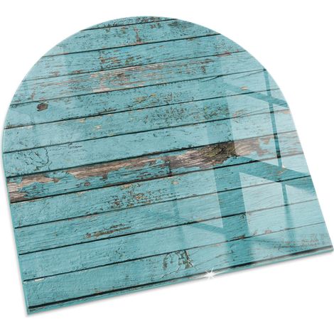 Plaque Carrée de sol en verre trempé sous cheminée protection parquet et plancher Planches de style rustique 100x100 cm (1/5)
