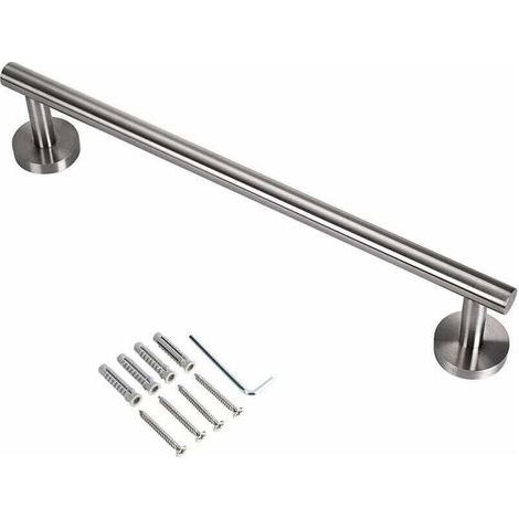 Portasciugamani da parete in acciaio inox, base oblunga da 40 cm, per bagno e cucina (1/4)