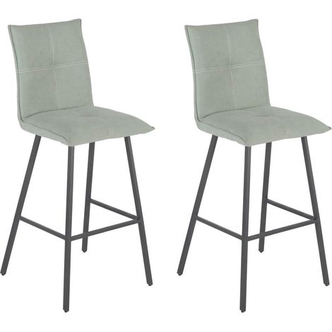 LAGOS - Lot de 2 Tabourets Vert d'Eau Assise H65cm (1/5)