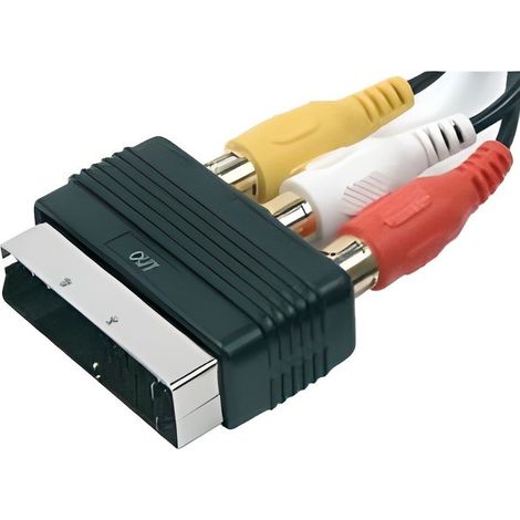 Adaptateur PERITEL Mâle-Femelle 3xRCA