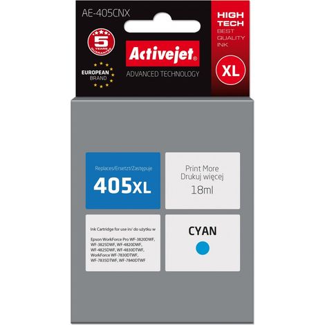 Activejet AE-405CNX Supreme - Tinta para Epson 405XL, 18 ml, cian (1/2)