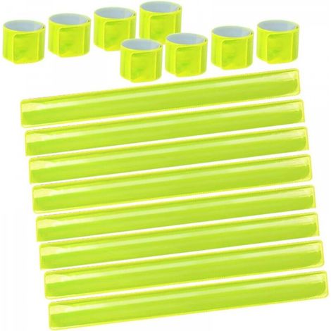 Brassard reflechissant Bande reflechissante Enfant vélo sûr Jambe Pantalon Clip réfléchissant Haute visibilité Bras de Cheville Bracelet Fluo Band (1/5)