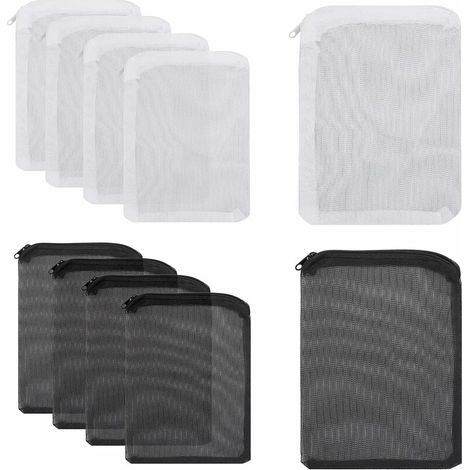 Sacs Filtrants Aquarium - Maille 1 mm - Polyester Résistant - Pour Charbon Actif Zéolite Fibre de Tourbe - Lot de 10 (1/5)