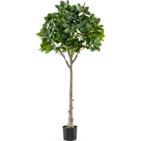 Plante Artificielle Interieur 135cm à 25 Branches avec Pot en Ciment Rempli et Faux Gazon, pour Décoration de Bureau, Salon, Chambre (1/5)