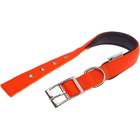 Ferplast DAYTONA C Collare in nylon con soffice imbottitura - in vari colori e misure. Variante C25/45 - Misure: A: 37-45 cm B: 25 mm - Arancione (1/5)