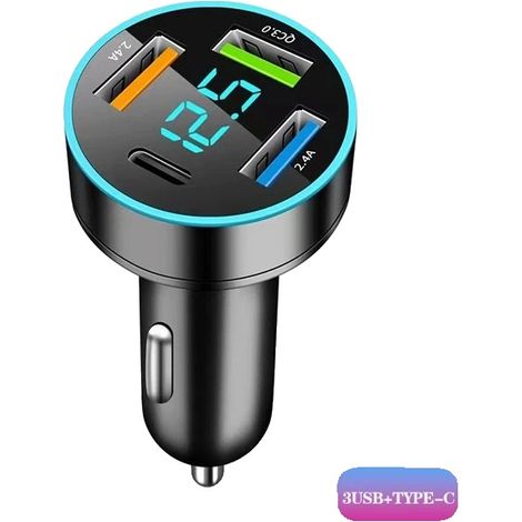 Adaptador de cargador para encendedor de cigarrillos, cargador USB multipuerto, tecnología de carga rápida, 118 (1/2)