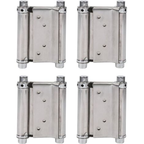 4 pcs charnière paumelle portes va-et-vient ressort double action acier inoxydable saloon western, 75 mm (Charge Jusqu'à 15kg) (1/4)
