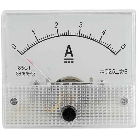 (Ampèremètre 5A) Ampèremètre et voltmètre analogique de Tension, Ampèremètre et Voltmètre Actuel du Courant analogique 85C1 de CC (1/5)