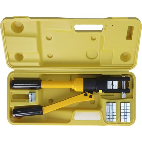 Pince hydraulique 8T 10-120mm², sertisseuse métallique pour câbles acier, coffret de rangement inclus, lot de 1 (1/5)