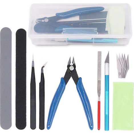 Strumenti per modellismo, set di strumenti base per modellismo da 14 pezzi, set di strumenti per modellismo, kit di strumenti per modellismo hobby per assemblare, costruire e riparare modelli