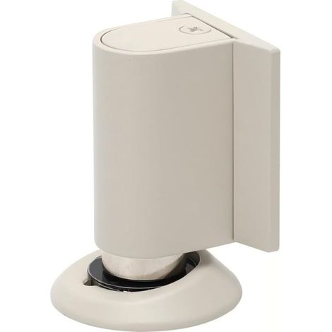 Türstopper, Türhalterung aus gebürstetem Metall, magnetischer Türstopper, bodenmontierter Türstopper mit Kleber und Schrauben (silber) (1/4)