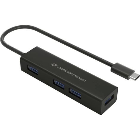 Conceptronic HUBBIES07B hub & concentrateur USB 3.2 Gen 1 (3.1 Gen 1) Type-C 5000 Mbit/s Noir (1/2)