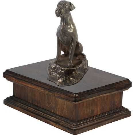 Boxer, Boxer IV - urna per ceneri di cane, urna classica con statuetta, urna elegante con cane di Art-Dog (1/5)