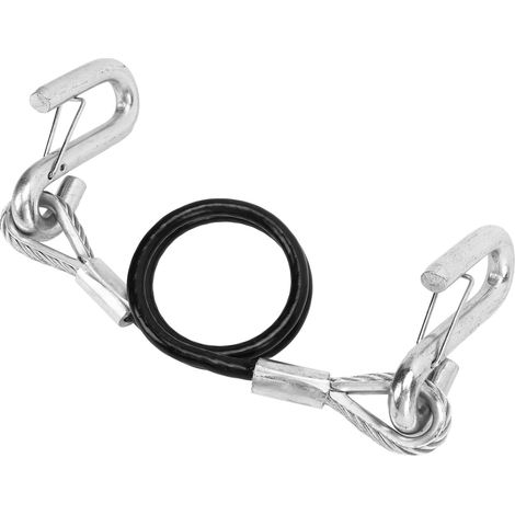 Câble de sécurité remorque 70 cm, corde de secours à crochet en S avec ressort, capacité 1587 kg, câble de remorquage pour caravane (1/5)