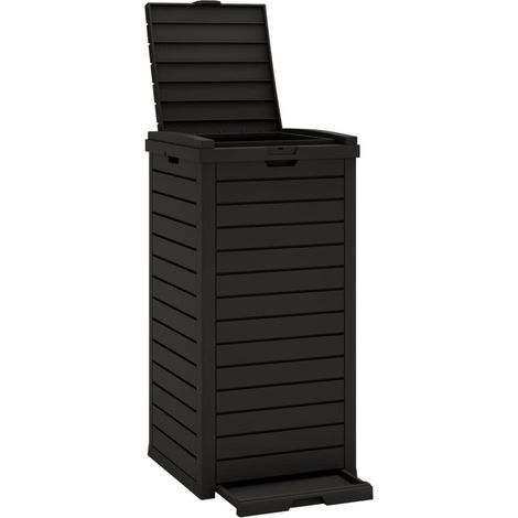 Cubo de basura exterior 41 x 41 x 86 cm polipropileno negro