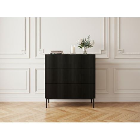BOBOCHIC - Commode KASHA 3 tiroirs pieds noir   Noir