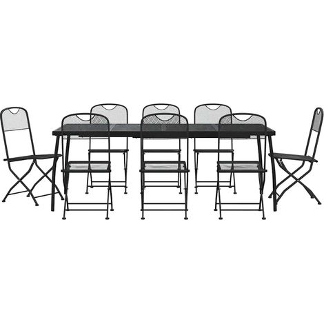 Maison Exclusive - Set da Pranzo da Giardino 9pz Antracite in Rete Metallica (1/5)