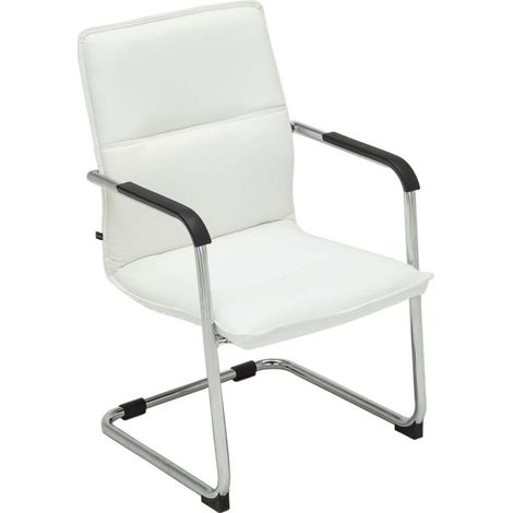 Sedia a sbalzo in similpelle Seattle bianco (1/5)