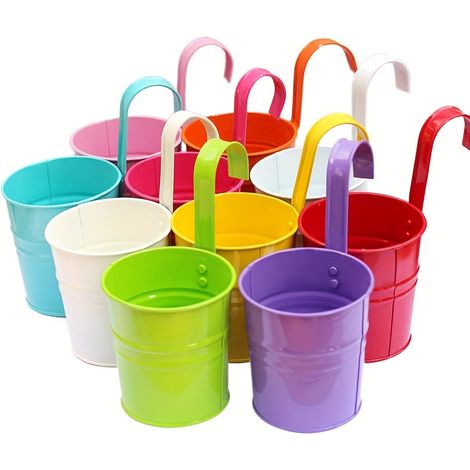 Pot À Suspension - En Fer - Pour Balcon Et Appui De Fenêtre - Lot De 10 Pièces
