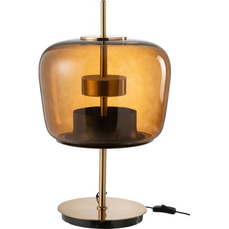 Lampe à Poser en Verre à LED "Omar" 58cm Marron (1/5)