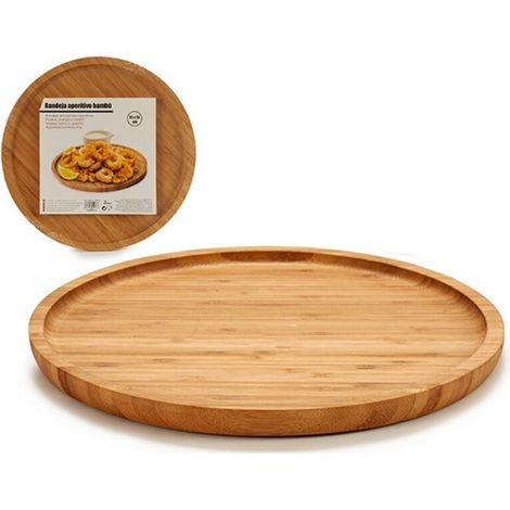 Vassoio da portata in bambù per snack Tavolo rotondo 25 cm