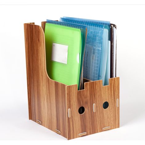 Zeitschriftenständer, Buchablage, Organizer, Ablagebox für Büro und Zuhause, Kirschholz (1/5)