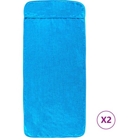 vidaXL Toallas de playa 2 uds tela turquesa 400 g/m² 75x200 cm (1/2)