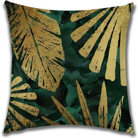 Housse de coussin,Housses de coussin décoratives à motif de fleurs et de plantes pour canapé, coussins en faux lin, taies d'oreiller simples, taies d'oreiller de salon (couleur : B, taille : 45 x 45 c (1/2)