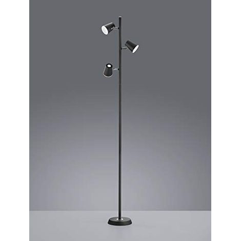 NARCOS PIANTANA LED 20,7W 1980lm, 3000K 3 DIFFUSORI ORIENTABILI LUCE PASSANTE NERO OPACO CON TOUCH DIMMER 4 INTENSITA' H.154CM (1/3)